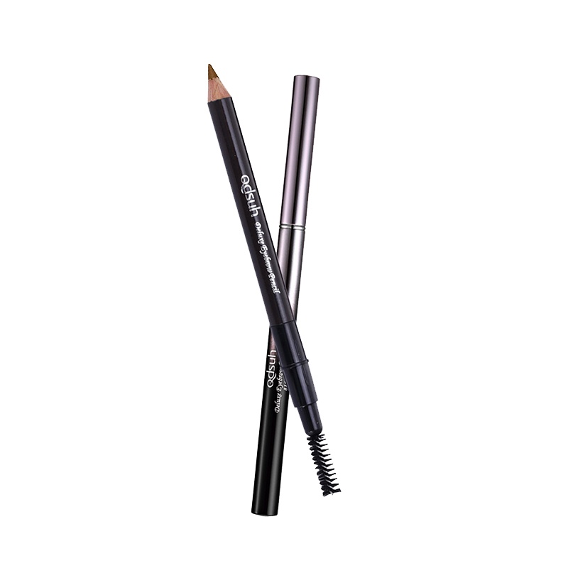 巧迪尚惠(Qdsuh)柔美眉笔3 #红棕色双效防水防汗持久不易脱色初学者一字眉带眉刷自然色眉笔眉刷1.1g