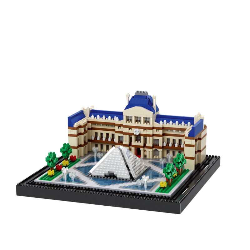 微型积木小颗粒泰姬陵模型兼容乐高成人高难度建筑大型拼装模型积木玩具男孩拼装模型 卢浮宫【1620PCS】