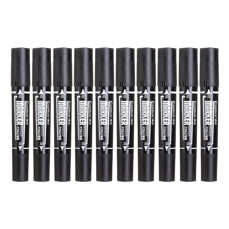 齐心(comix)MK825大双头记号笔 10支/盒 防水速干油性记号笔 快递物流标记笔 大头笔 签名笔 马克笔