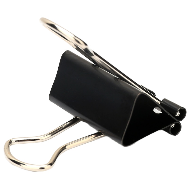 得力(deli)48只25mm黑色长尾夹票夹 金属燕尾夹票据夹子 办公用品 中号8564