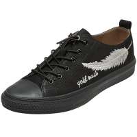 康奈男鞋 秋季潮流休闲系带男鞋圆头真皮摔纹百搭男士休闲鞋板鞋1177758