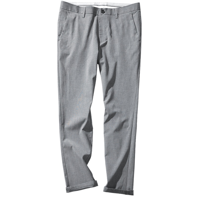 千纸鹤男装韩版修身格子休闲裤2019春夏弹力英伦风青年长裤70125