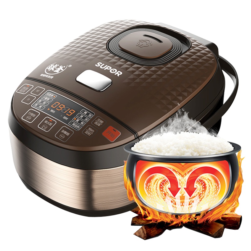 苏泊尔(SUPOR)电饭煲4L家用3-6人多功能全自动柴火饭电饭锅球釜内胆智能预约定时CFXB40FC8155-75