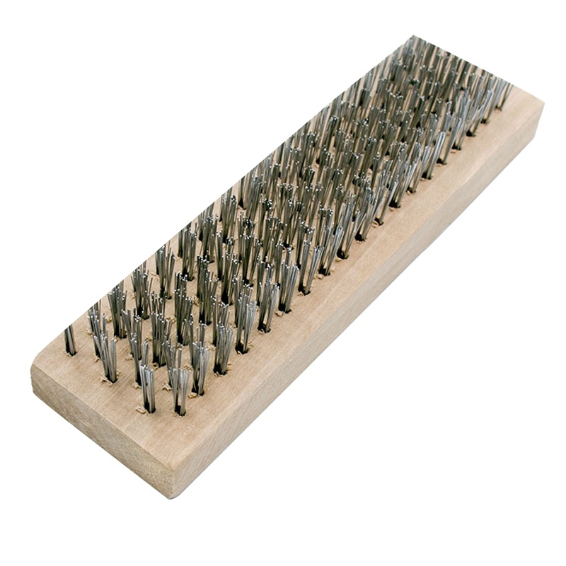 冰禹 BY-2052 不锈钢丝刷 工业清洁钢丝刷 地板刷 长柄地板钢丝刷 30cm整套[带柄]