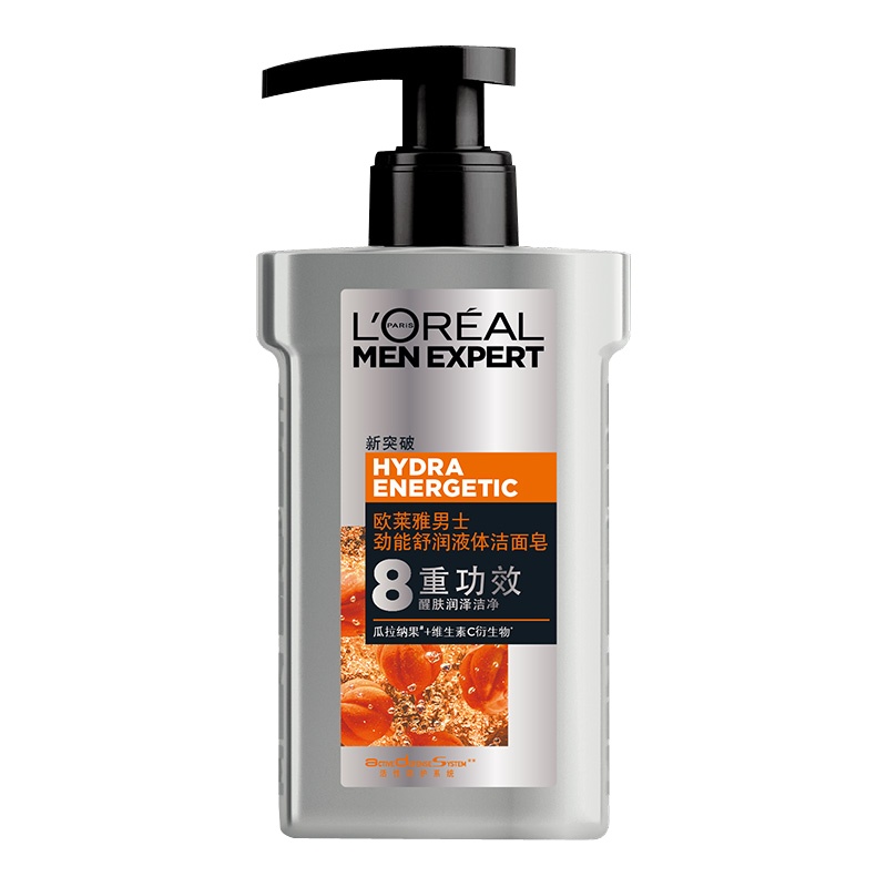 欧莱雅(LOREAL)男士劲能舒润液体洁面皂150ml