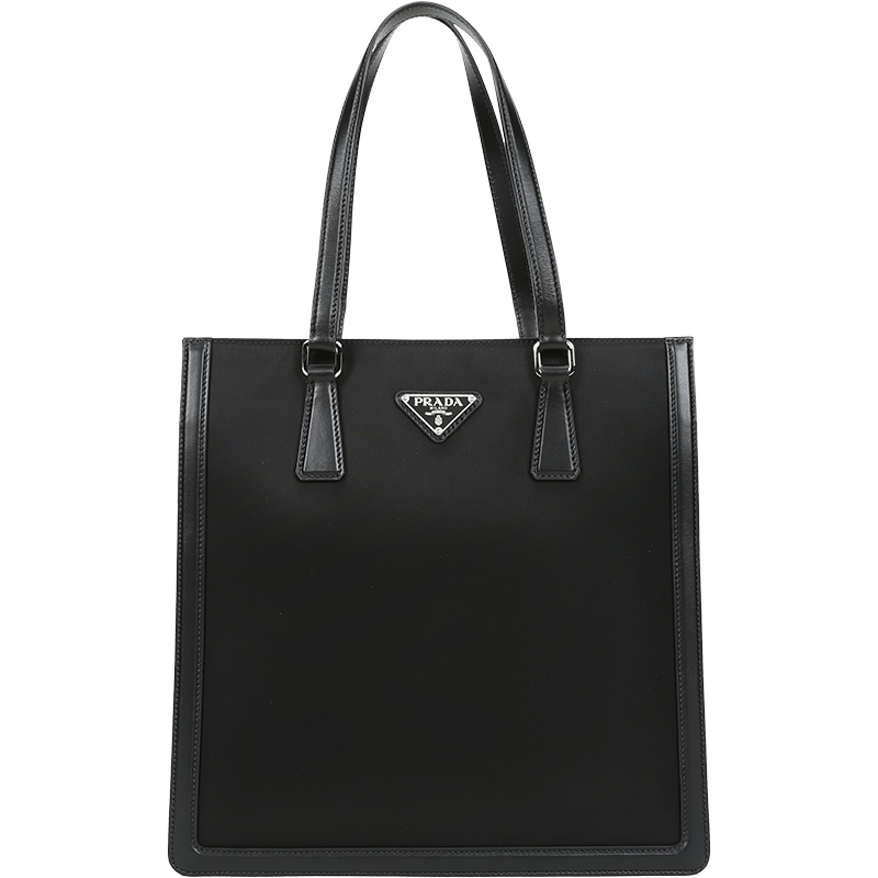 PRADA 普拉达 女士 织物配皮手提单肩包托特包 1BG363 2DLN