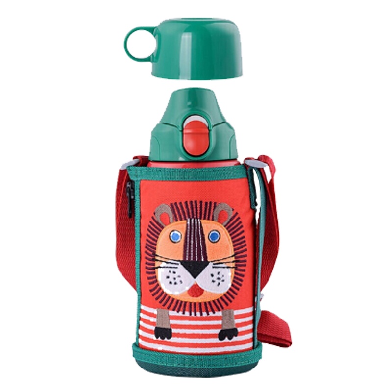 [爸爸去哪儿天天同款]TIGER虎牌 日本进口 304不锈钢儿童杯保温杯MBR-B06G-RL 小狮子600ML