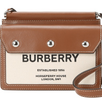 BURBERRY TITLE 口盖包 字母徽标 帆布织物 8014611