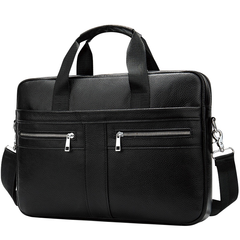 【顺丰配送】商务公文手提包欧美疯马皮横款复古新款真头层牛皮男潮单肩斜跨包NB214129-1