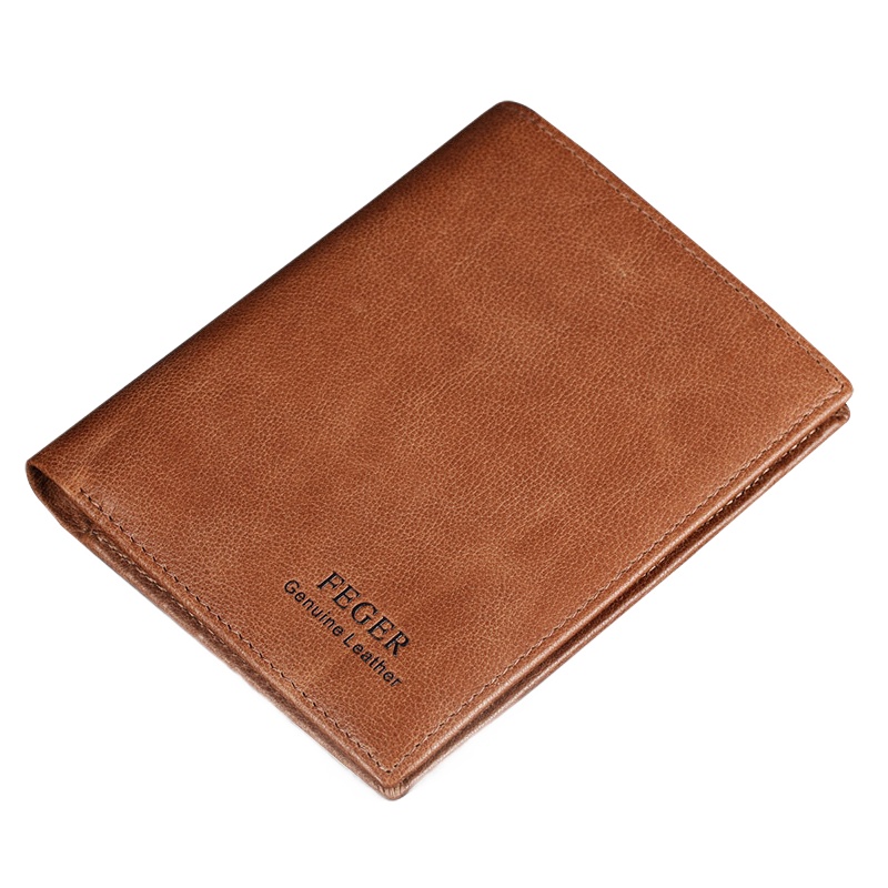 斐格男士短款钱包真皮竖款钱夹驾驶证票夹青年牛皮卡包韩版潮皮夹