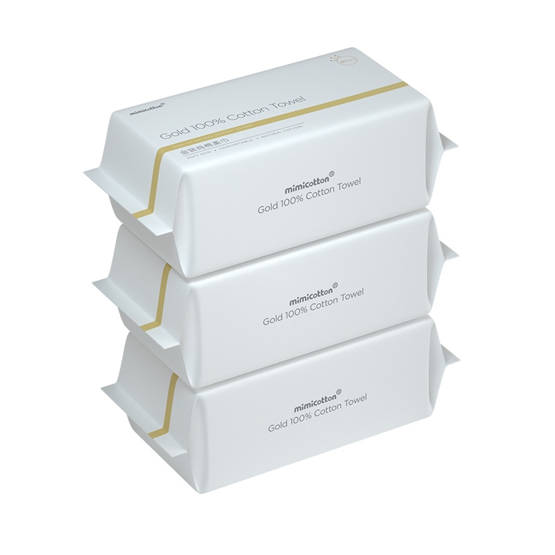 棉花秘密金装棉柔巾100%纯棉柔巾洗脸巾美容毛巾非湿巾一次性洁面巾80抽3包