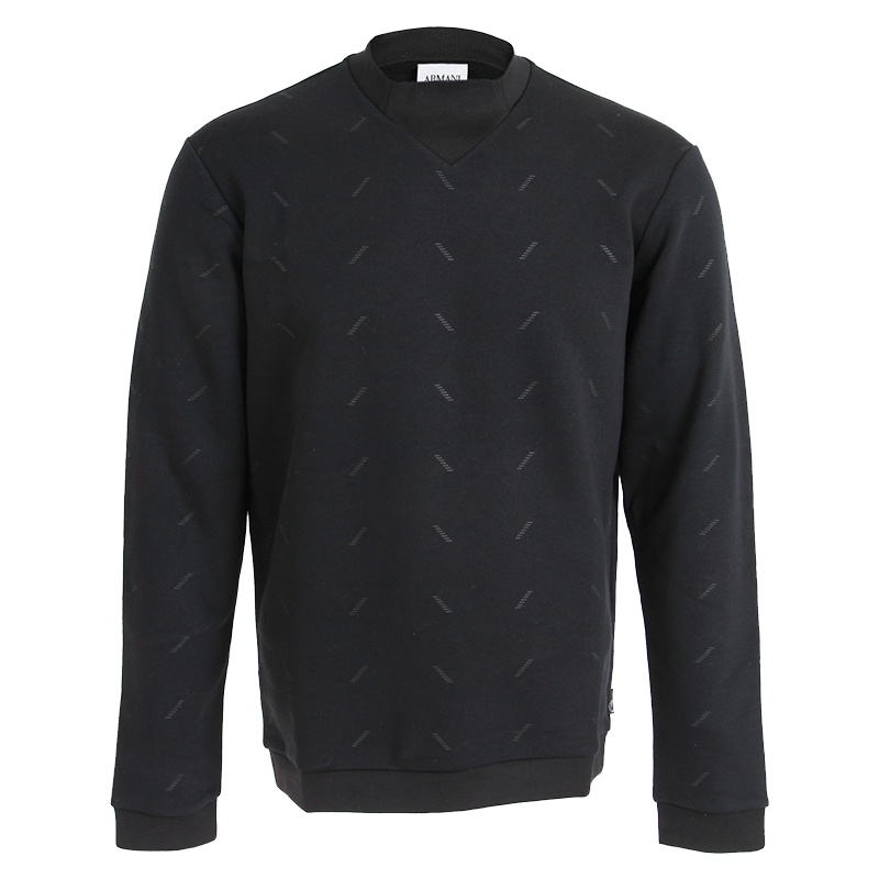 ARMANI COLLEZIONI阿玛尼EA男士黑色圆领长袖套头T恤衫针织衫 SCM19J SCVDJ 999