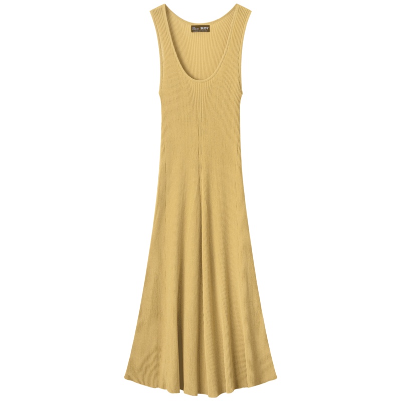 OtherMix连衣裙女2021新款春季v领无袖针织法式黑色内搭打底裙子