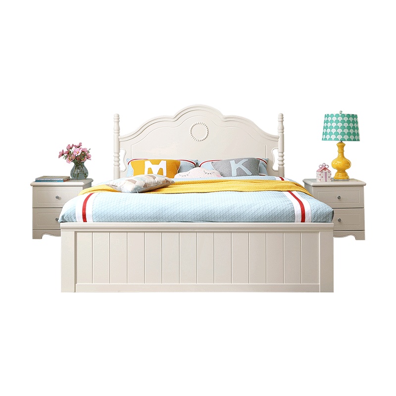 林氏木业1.2m女孩床1.5米儿童床男孩欧式床省空间单人床公主床818