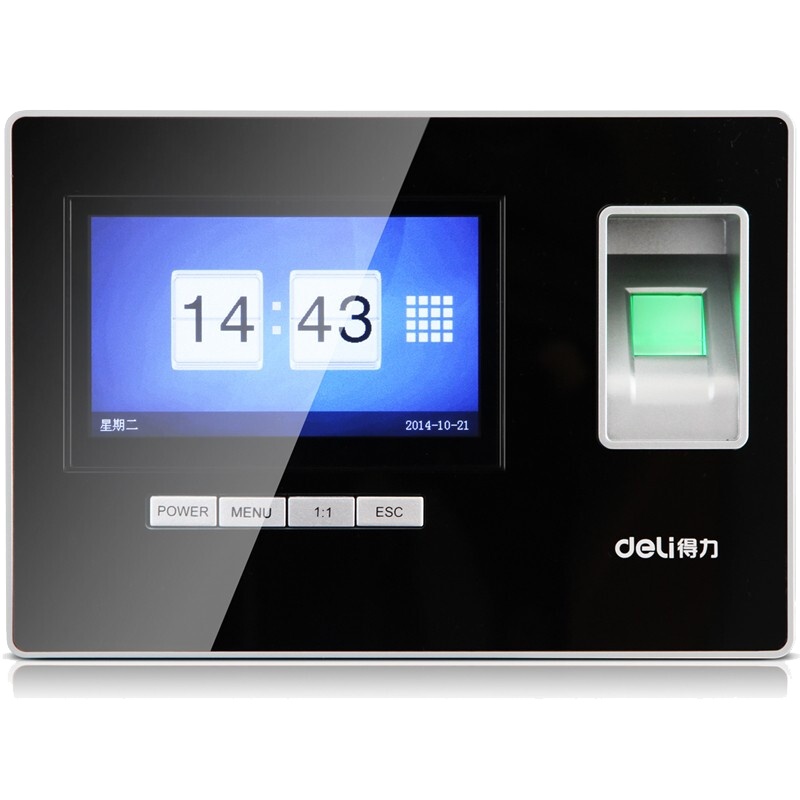得力(deli)3968智能触屏考勤机 指纹式打卡机上班签到机 免软件 脱机考勤 考勤机