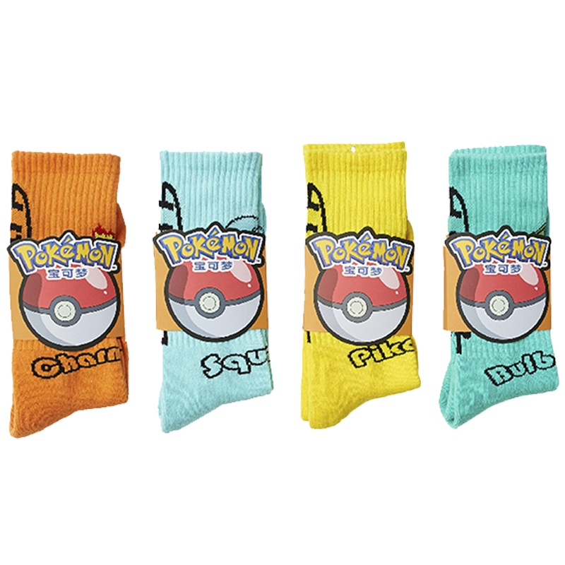 宝可梦-LITLAB皮卡丘联名款袜子畅通筒卡通印花男女潮流情侣袜小火龙袜子-CN-YUH-024
