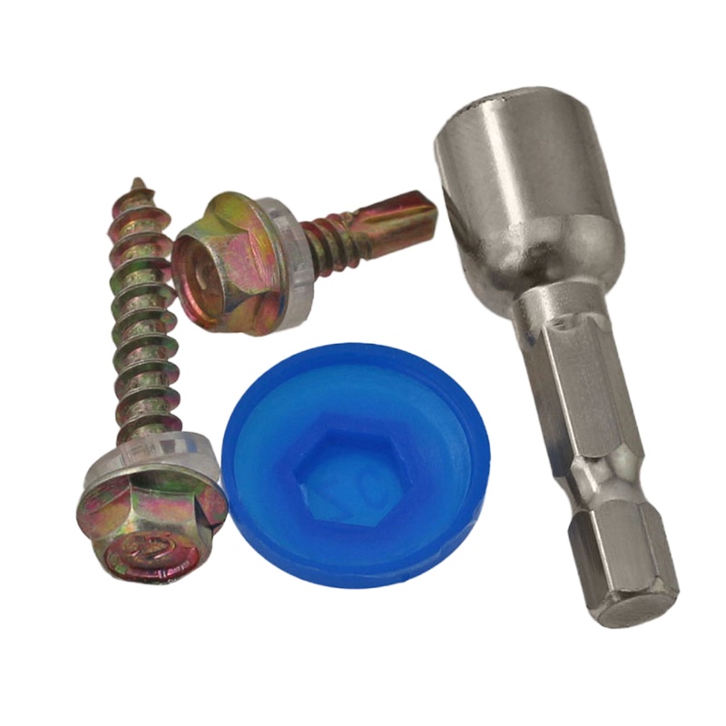 外六角钻尾螺丝铁彩锌尖头彩钢瓦钉带垫自攻自钻螺钉国标燕尾螺丝钉M5.2 自钻 M5.2*32 (60粒)