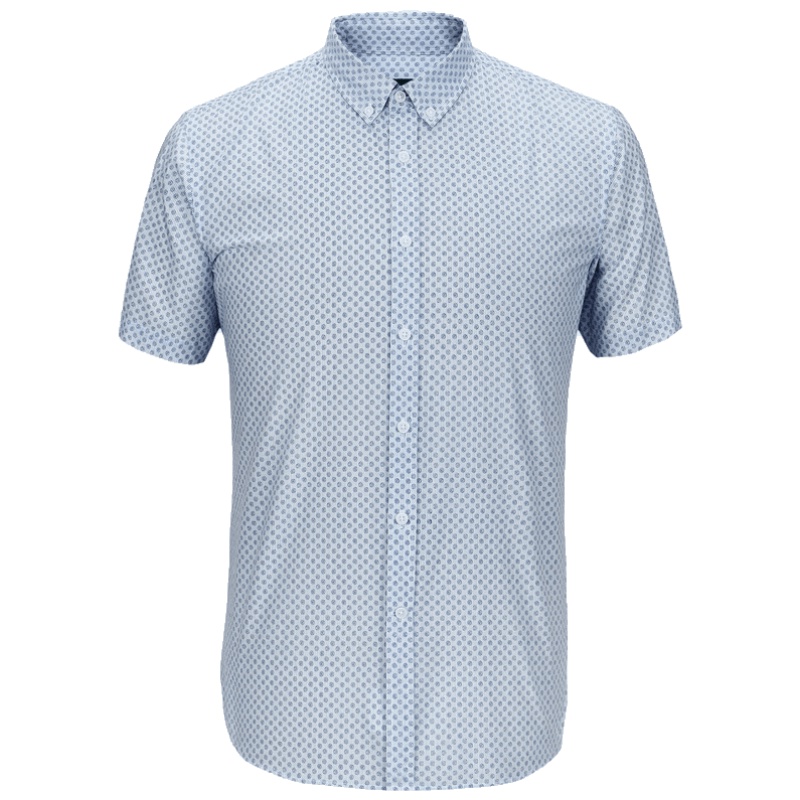 Youngor/雅戈尔夏季新品男士商务正装蓝色纯棉短袖衬衫031HKY