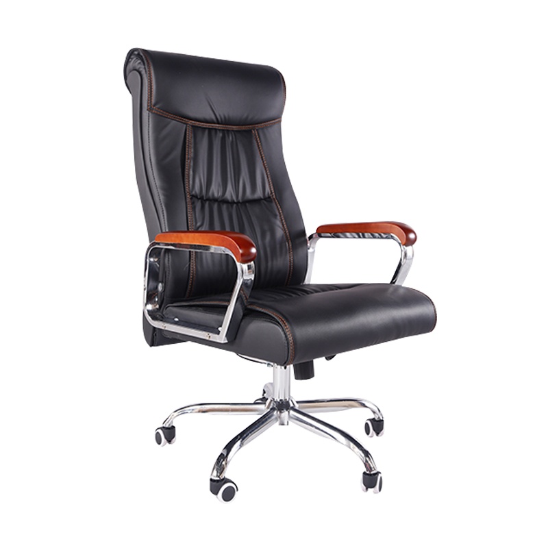 [理政]办公椅 皮椅 转椅 老板椅 电脑椅 会议椅 大班椅 木质扶手带滚轮