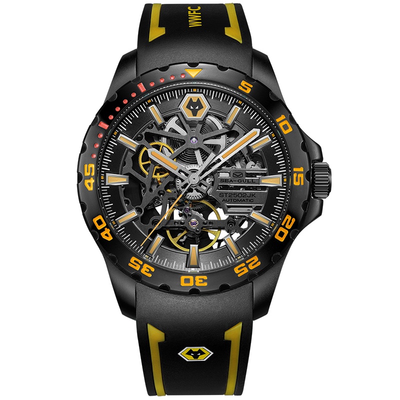 海鸥表(SEAGULL)刻度夜光 黑色镂空 锋芒系列自动机械表 狼队815.92.1877HK