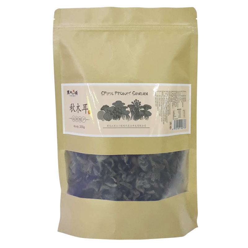 黑土小镇秋木耳200g袋装东北黑木耳干货特产食用菌菇特产山珍干货 凉菜凉拌菜食材