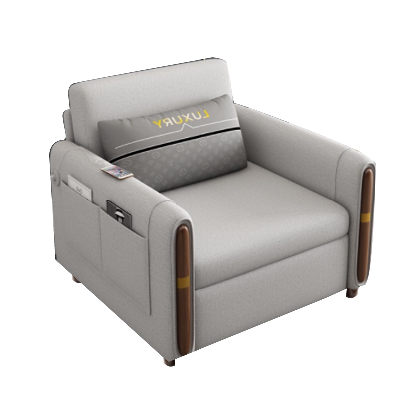 西堡迪 沙发床轻奢风单人可折叠推拉沙发变床坐睡两用床 0.85米乳胶款带储物浅灰色