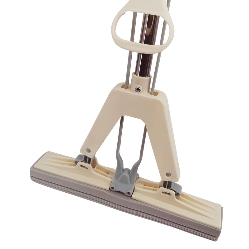 菲仕康家用免手洗胶棉拖把对折自挤水懒人拖地旋转扫把套装墩布加大拖把头 送1个拖把头33CM