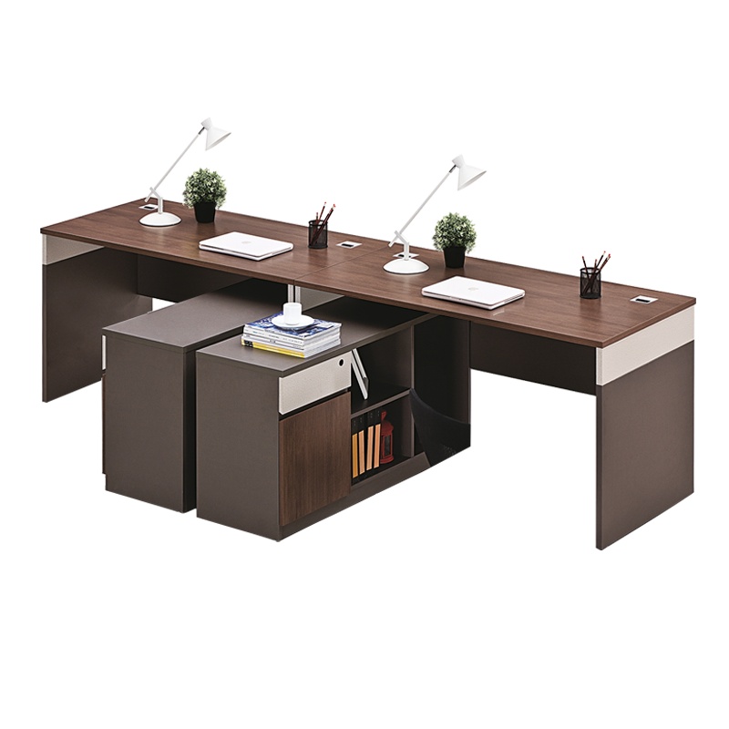 [藏书阁]职员2人位办公桌简约现代员工桌组合屏风工作位办公家具2.4米