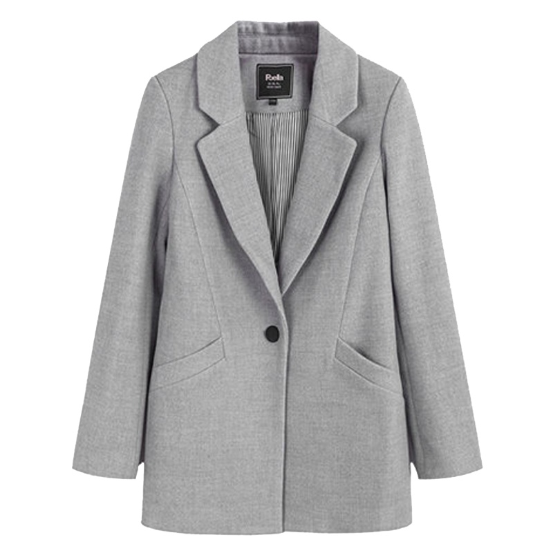 拉夏贝尔Puella秋冬装新款韩版百搭时尚显瘦毛呢西装外套女20010863