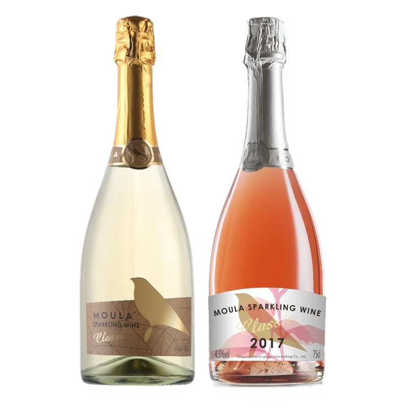 慕拉(MOULA)莫斯卡托甜型草莓起泡酒女士葡萄酒低度起泡酒 750ml*2瓶组合