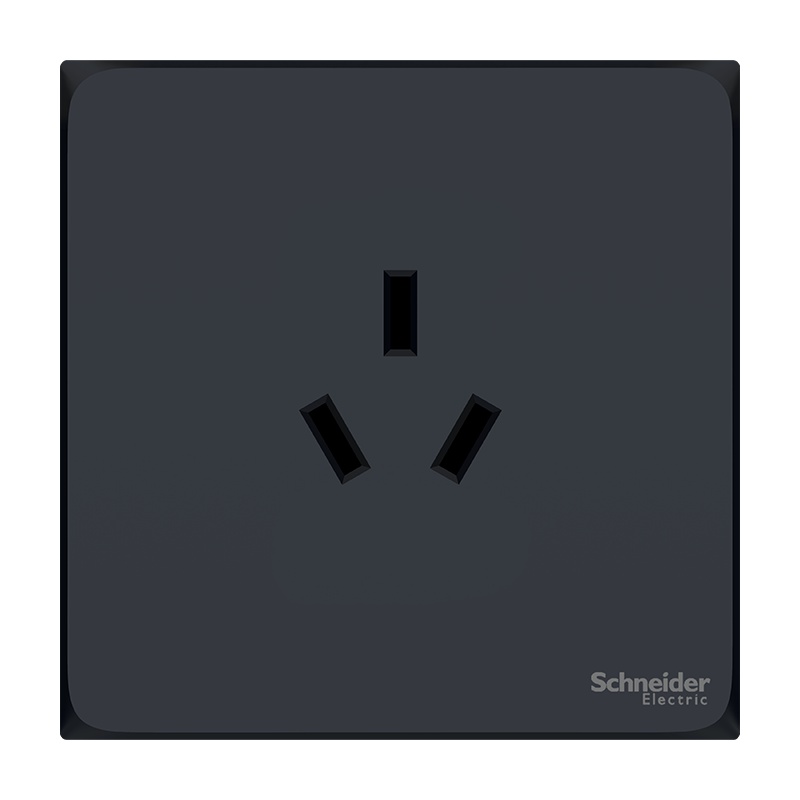 施耐德电气 自营 开关插座 皓呈系列雅致黑色 开关插座86型面板 家用墙壁式 五孔一开弱电插座 错位五孔 带USB插座