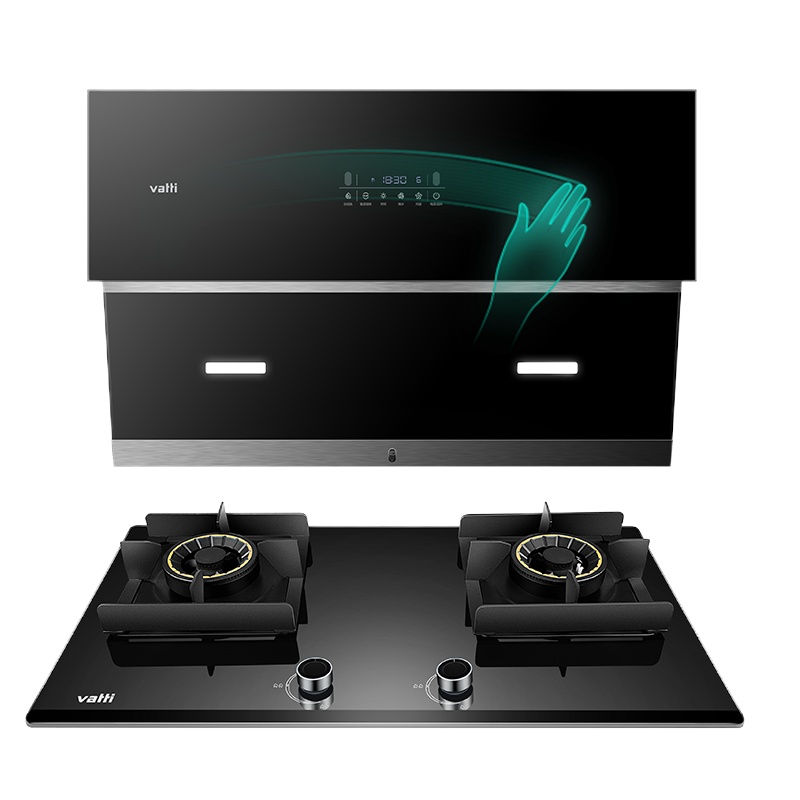 华帝(vatti)21立方大吸力侧吸抽油烟机灶具套餐天然气5.0kW大火均火燃气灶近吸自动洗烟灶套装i11151+73B