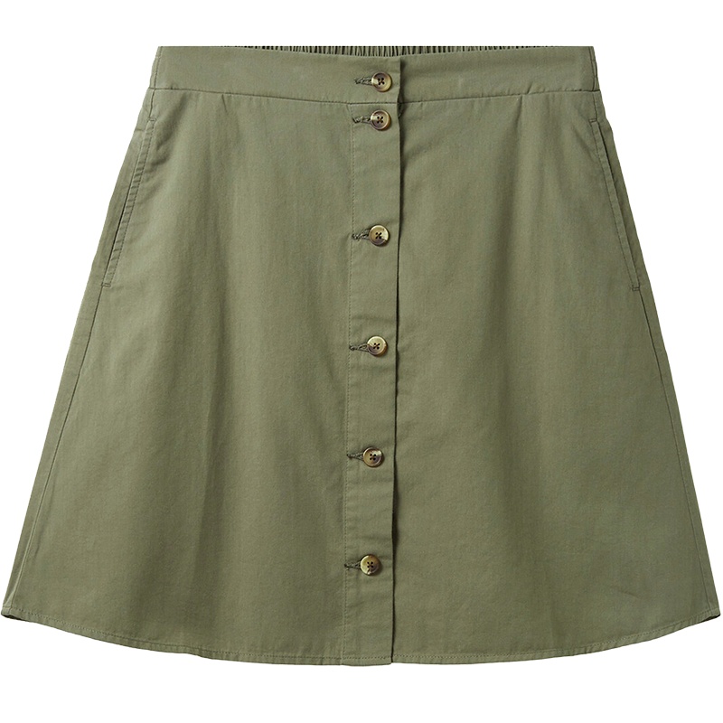 佐丹奴纯棉短裙休闲女夏装新款裙子纽扣开襟半身裙05460336