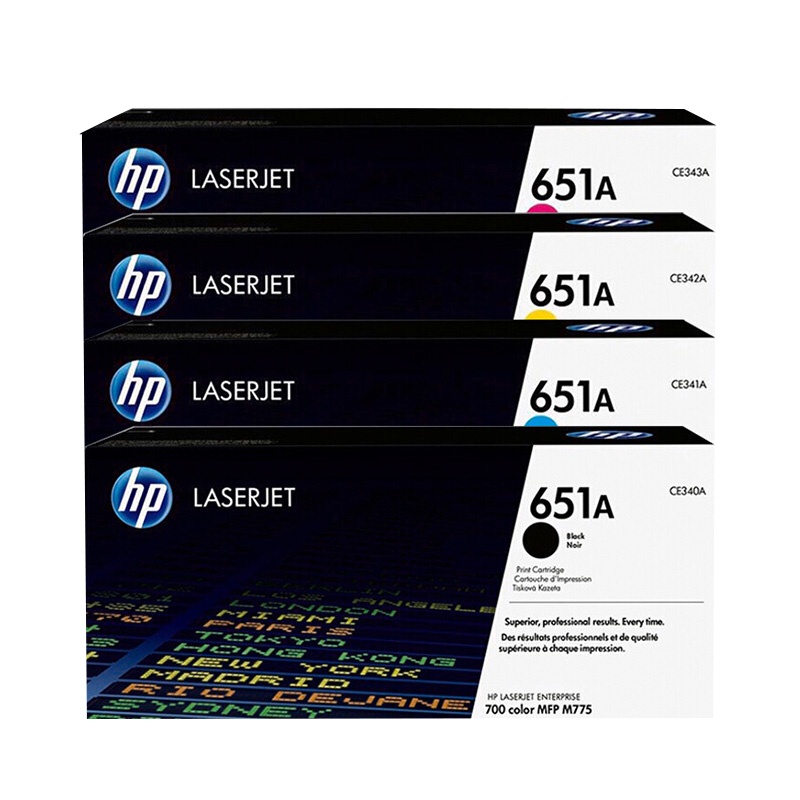 惠普(hp) CE340A-CE343A 651A 黑/青/黄/红 四色硒鼓(适用 HP MFP M775 系列)