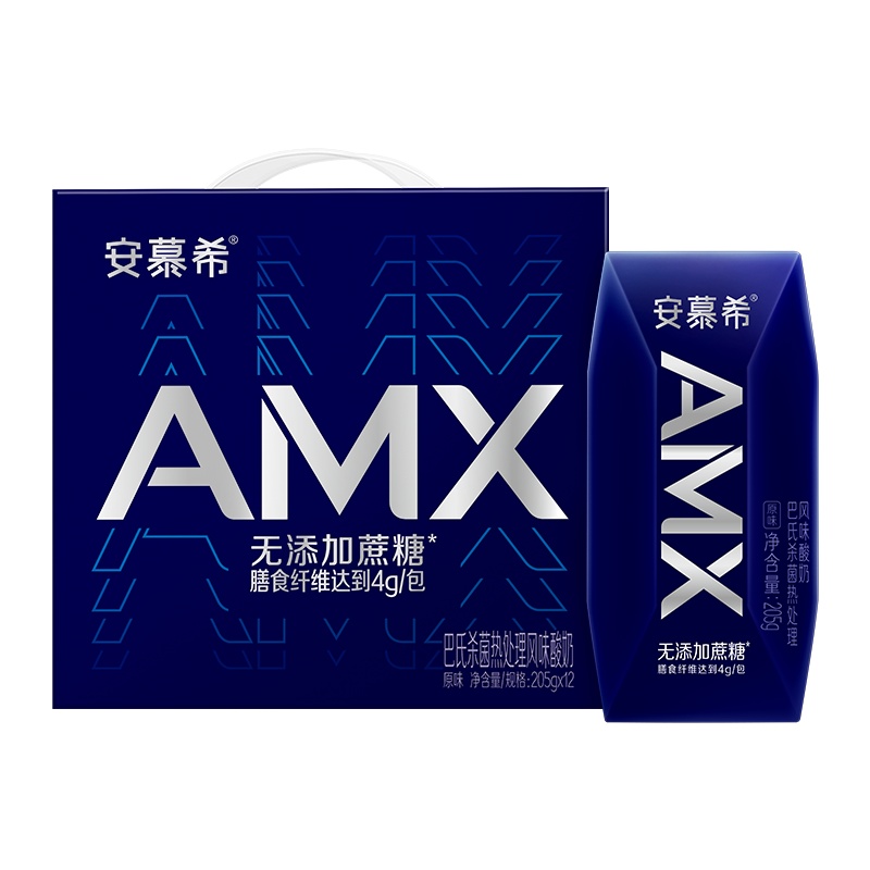 伊利安慕希AMX小黑钻0添加蔗糖原味205g*12