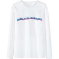 森马秋季长袖T恤男撞色字母印花宽松套头打底衫男士衣服