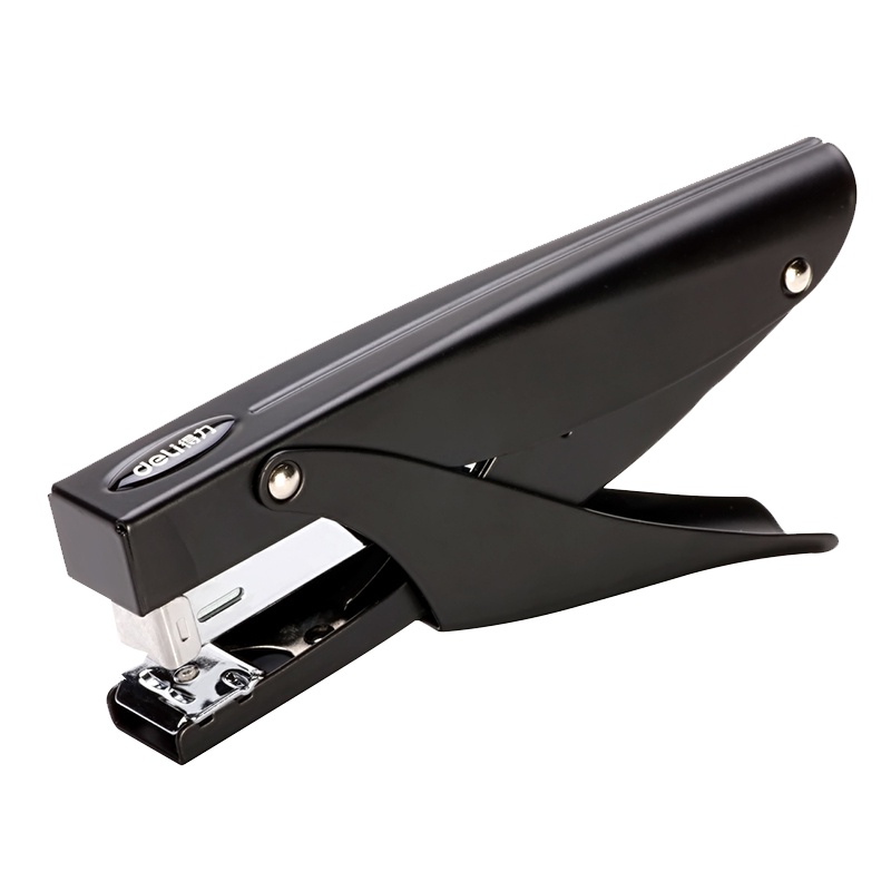 得力(deli) 金属手握式中型订书机旋转钳式省力订书器12号标准装订机 办公文具用品 0346 银色