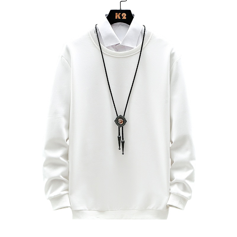 秋冬新款男士卫衣男纯色百搭棉质圆领学生韩版潮流运动休闲宽松舒适中青年套头大码男装长袖衣服吉普战车JIPUZHANCHE