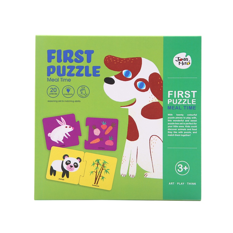 Joan Miro 美乐童年 儿童拼图数字卡片益智早教玩具幼儿2-3-4岁英语单词认知卡片 美味时光配对 益智早教拼插