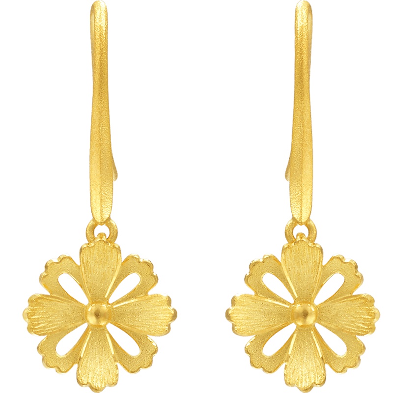 周生生(CHOW SANG SANG)金足金文化祝福系列格桑花耳环耳饰女款86941E计价