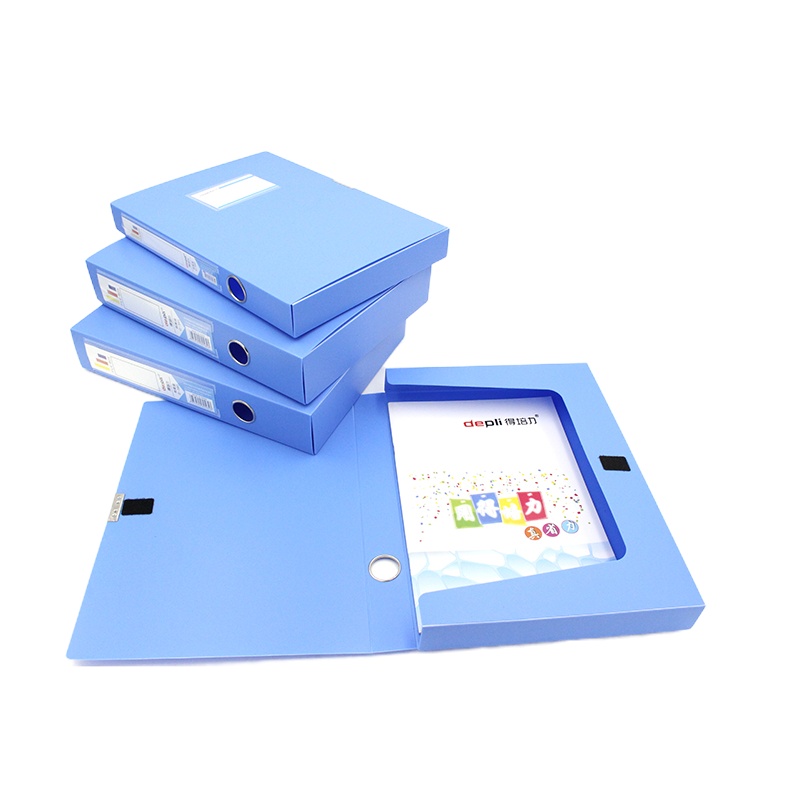 得培力D-585 A4 背款55mm 96C成型浅蓝档案盒文件盒收纳盒整理盒两个装