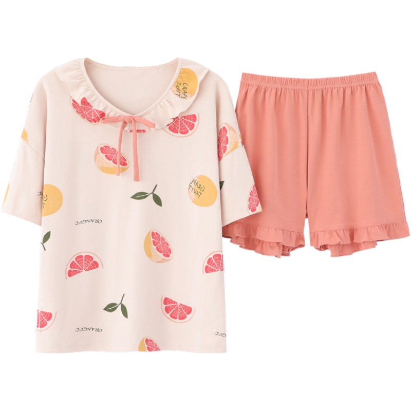 俞兆林女式睡衣 短袖纯棉甜美可爱公主风女士家居服 夏季全棉女睡衣可外穿套装