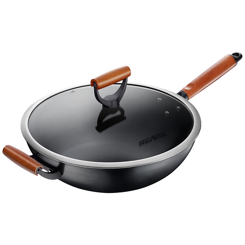 爱仕达(ASD)炒锅32CM铁锅 锈不了健康无涂层家用精铁少油烟爆炒炒锅CF32F4Q 燃气磁炉通用