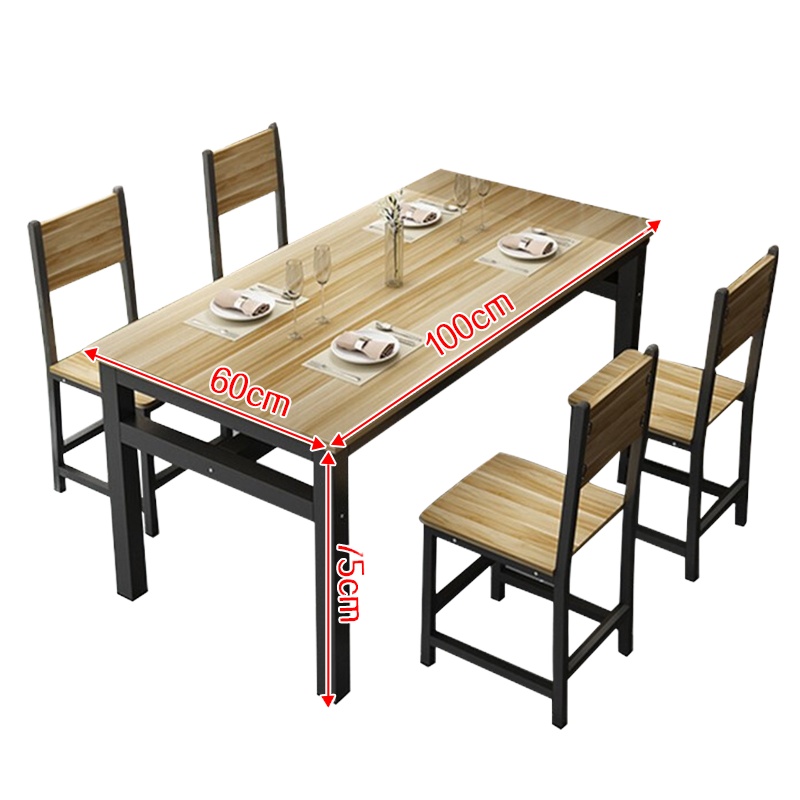 鑫金虎 餐桌椅组合现代简约家用一桌四椅餐桌椅组合食堂餐馆餐桌椅套装组合