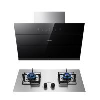 德意(DE&E)20立方侧吸式大吸力烟灶套餐 触控式抽油烟机燃气灶具烟灶套装855A+301G(液化气/天然气)