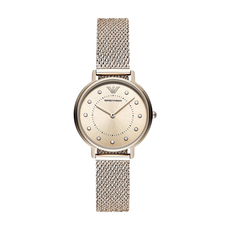 Armani阿玛尼手表满天星镶钻休闲钢带女表 生日礼物 送女友AR11129