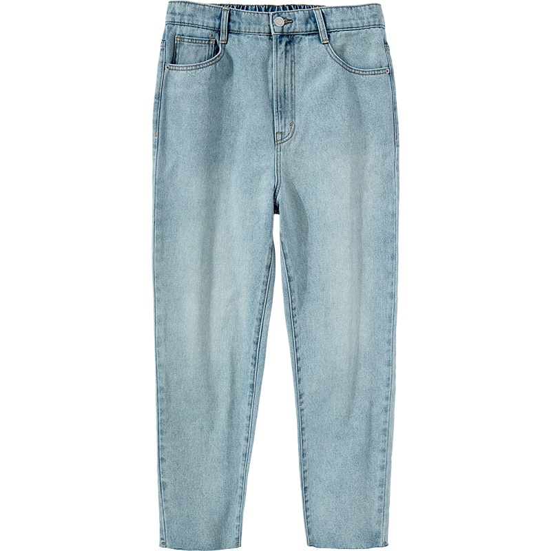 Semir森马2019春秋牛仔裤男ins潮流个性毛边宽松ins牛仔长裤老爹裤