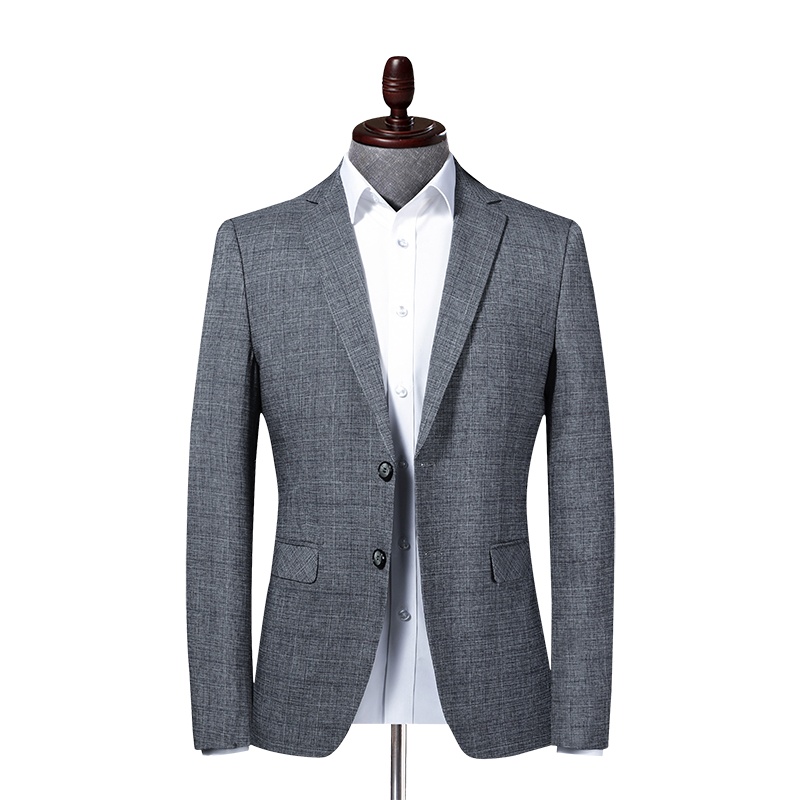 莱诗伯特品牌2020春季男式格子西装韩版修身中青年小西装