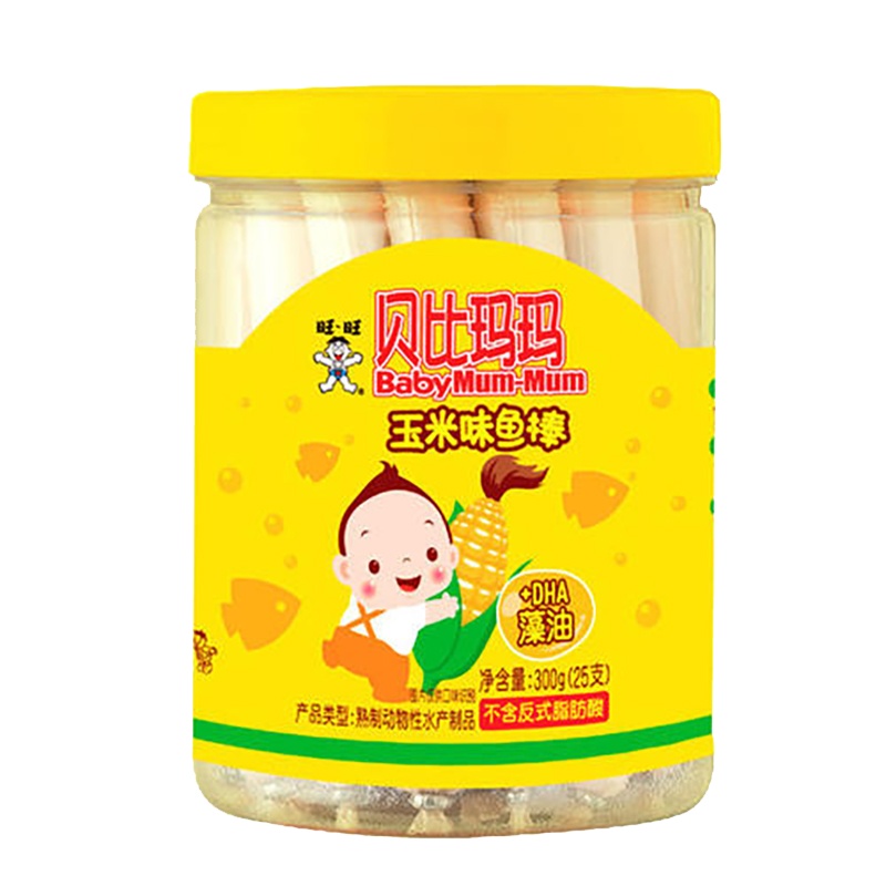 旺旺贝比玛玛玉米味鱼肠儿童营养零食肉肠零食300g