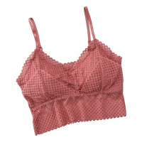 蕾丝宽肩带内衣女舒适抹胸美背无钢圈背心式大码文胸裹胸春夏新款